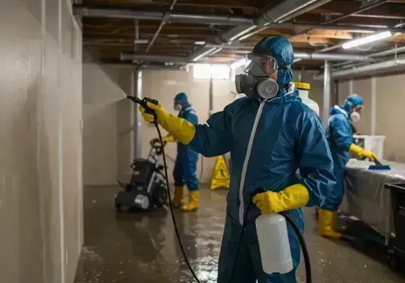 Basement Sanitization and Antimicrobial Treatment process in High Point, FL